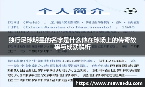 独行足球明星的名字是什么他在球场上的传奇故事与成就解析